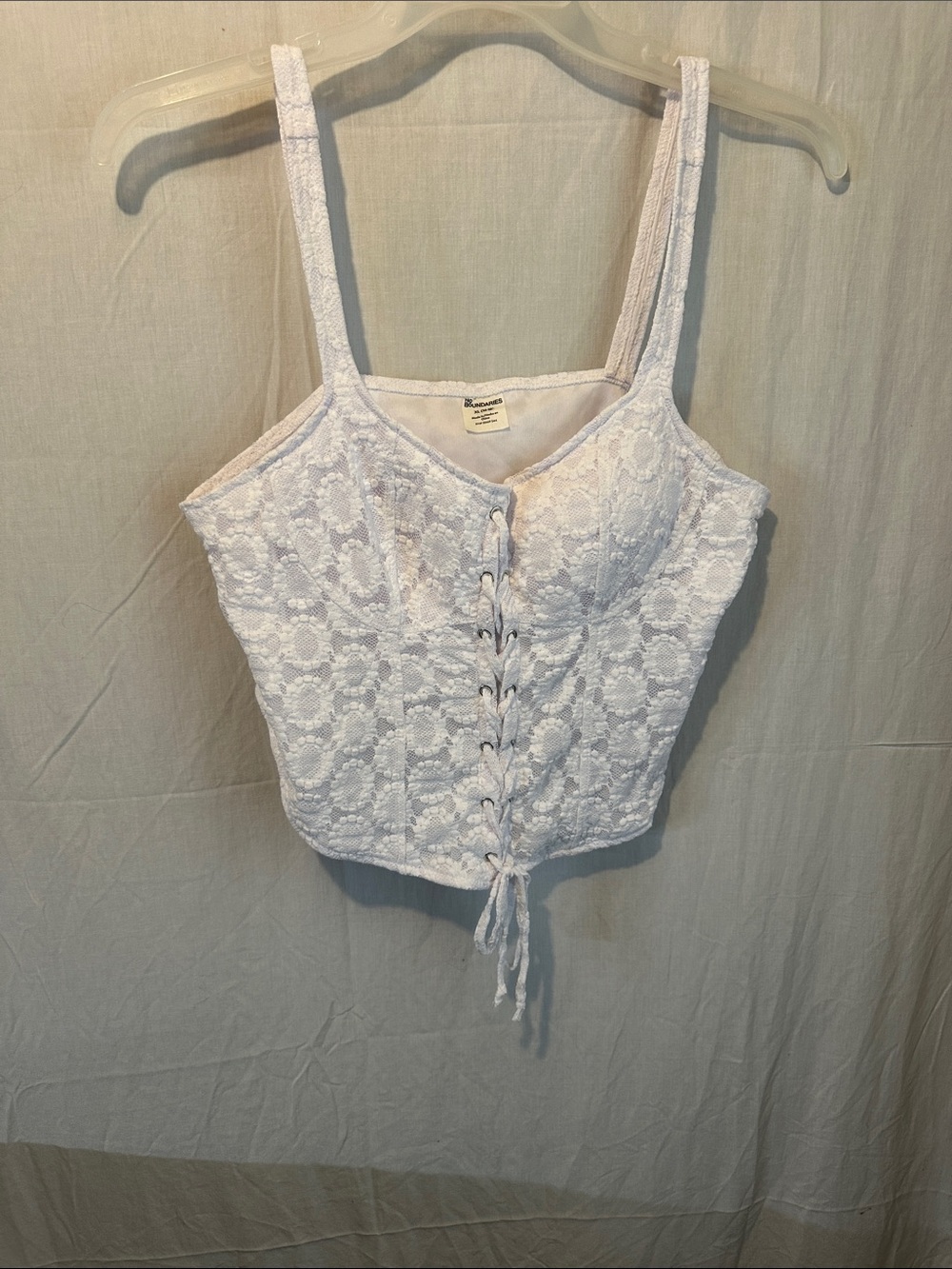 White Lace Corset Tank Top - Unbranded
